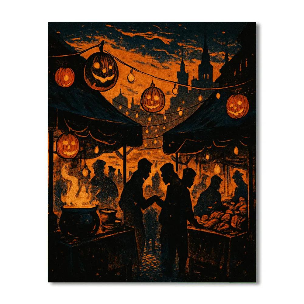The Night Market Of Lanterns Painting by numbers kit