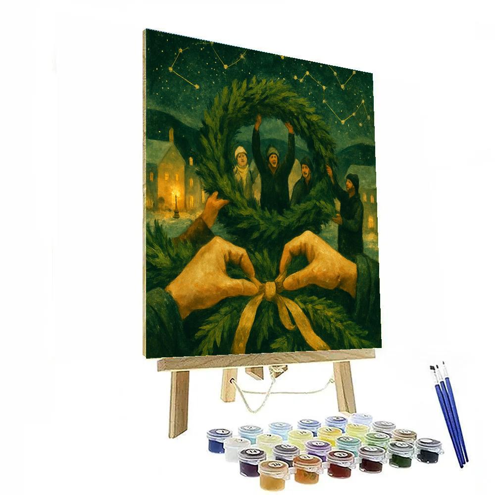 Starlit Wreath Assembly Paint by numbers art