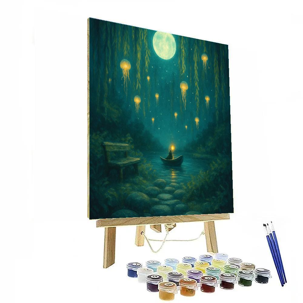 The Midnight Willow Garden Numbered painting kits