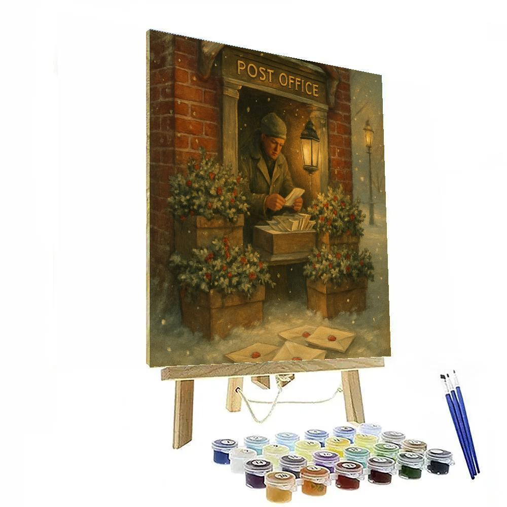 Winter Post Office Porch Numbered painting kits