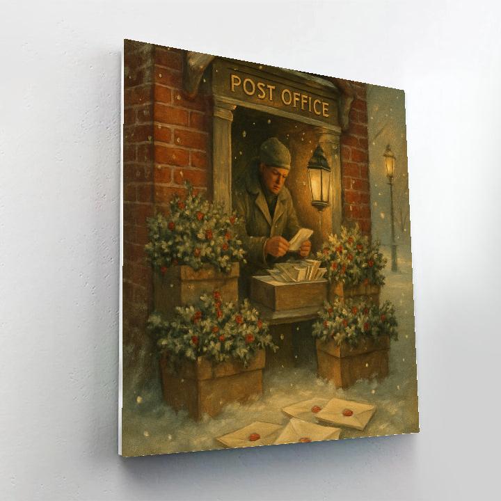 Winter Post Office Porch Numbered painting kits