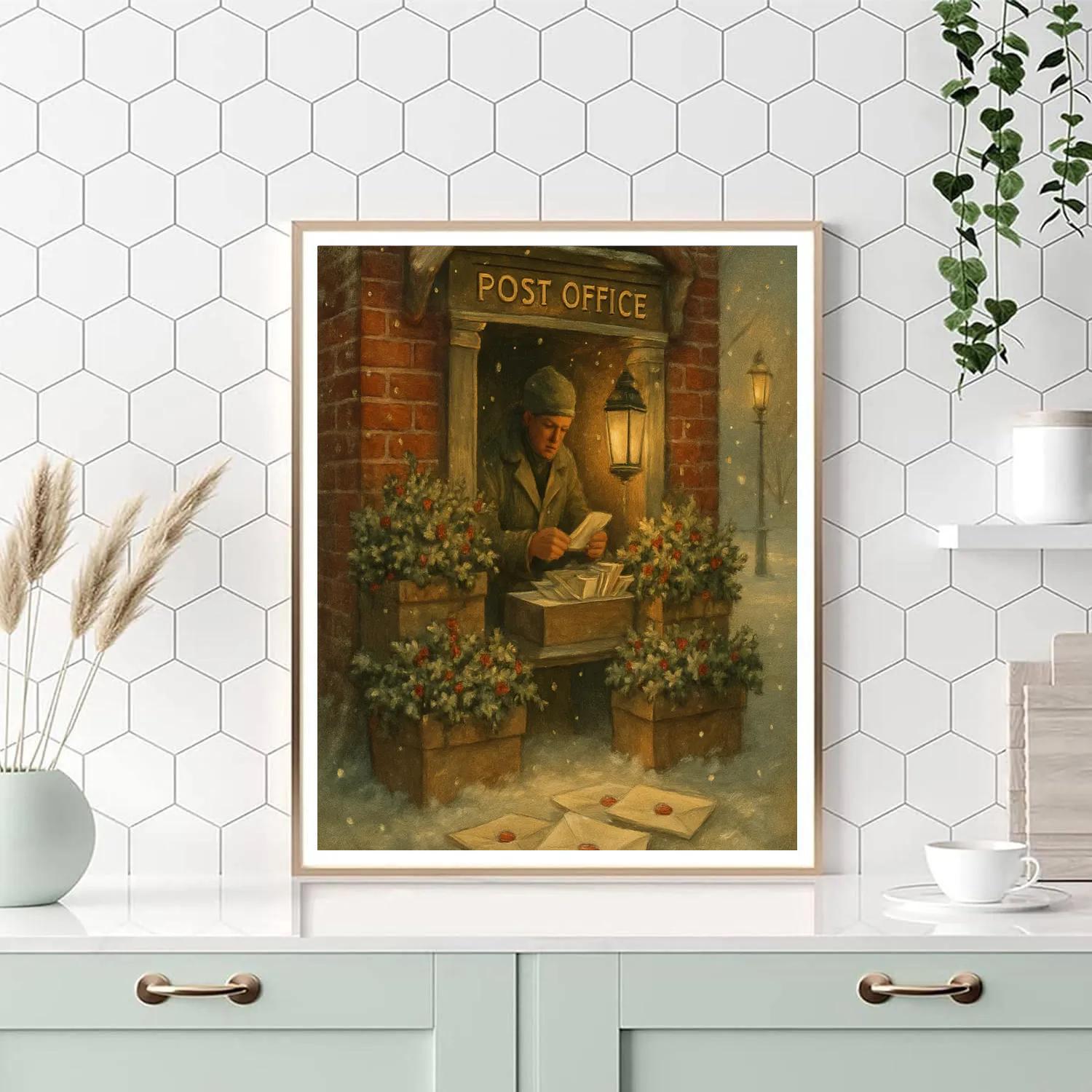 Winter Post Office Porch Numbered painting kits