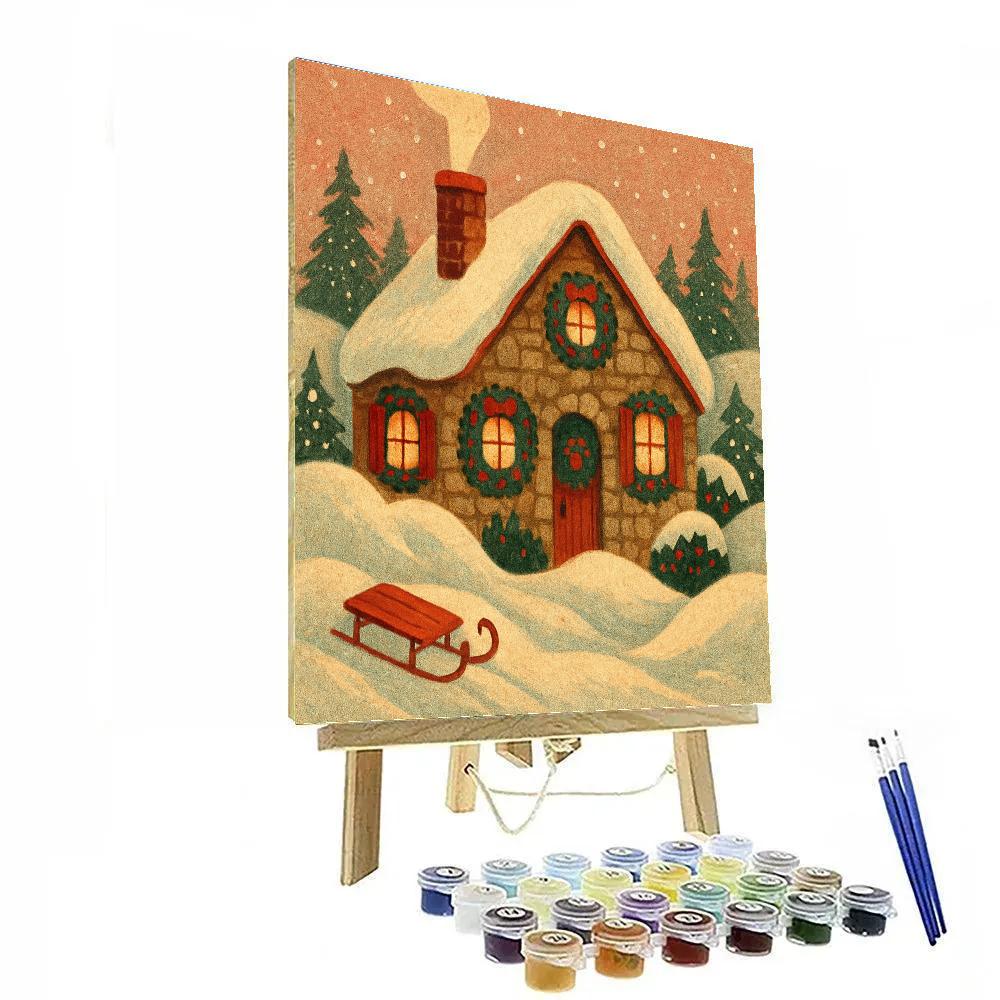 Wreathlit Snowdrift Cottage paint by color