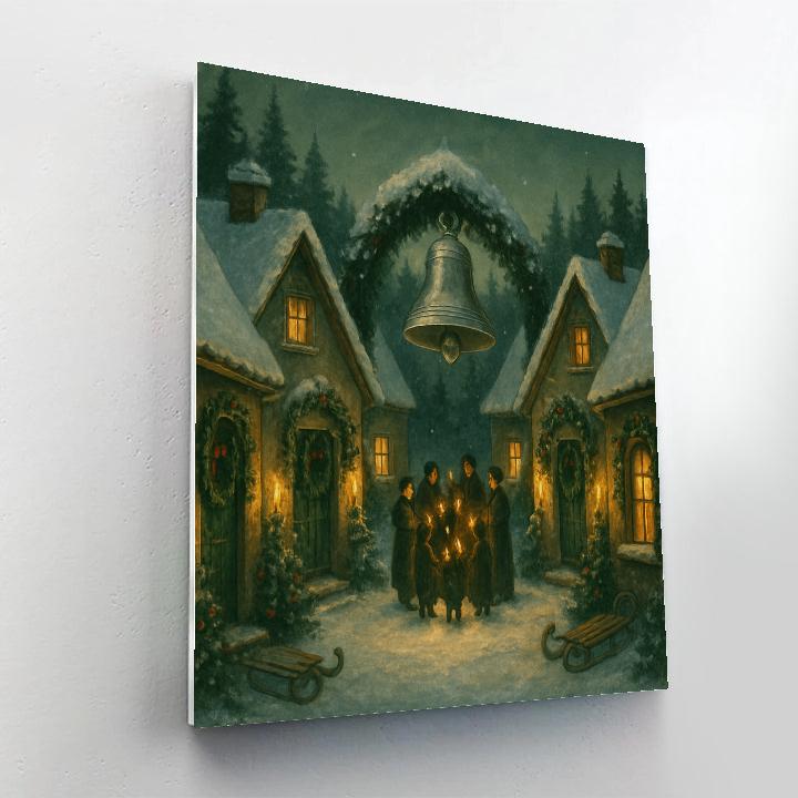Silver Bell Cottage Circle Painting by numbers kit