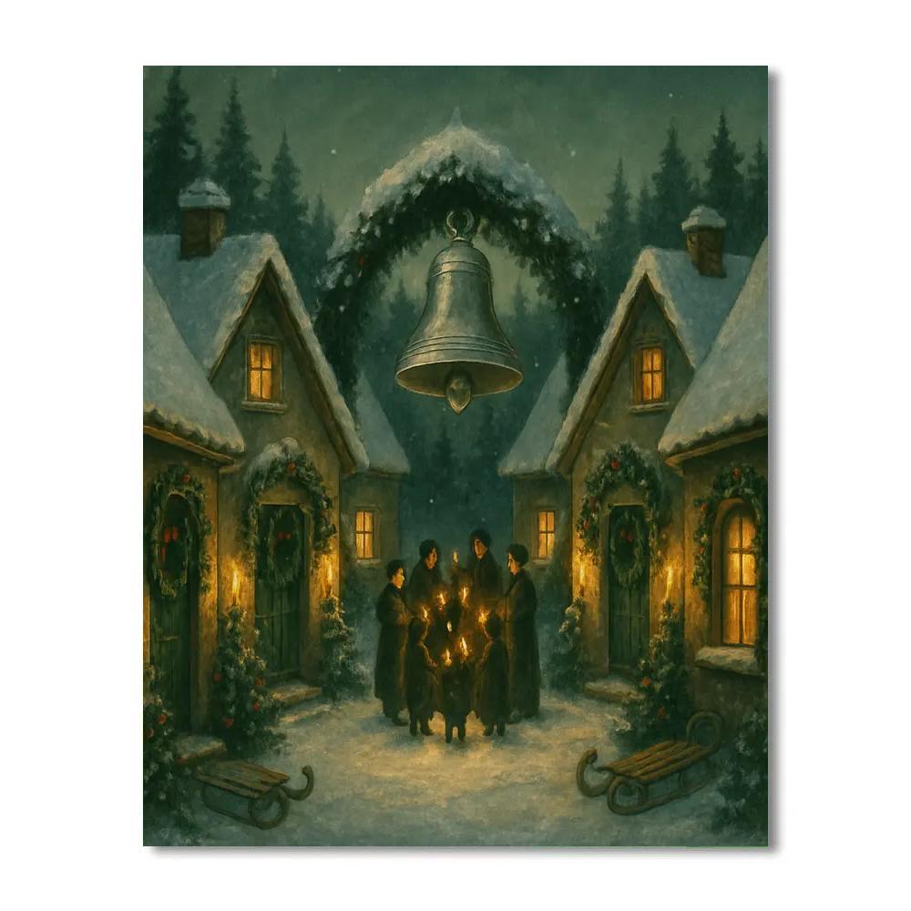 Silver Bell Cottage Circle Painting by numbers kit