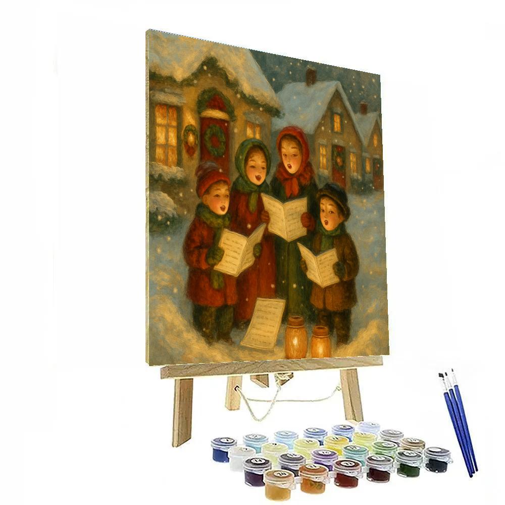 Snowdrift Lantern Cottage Choir Numbered painting kits