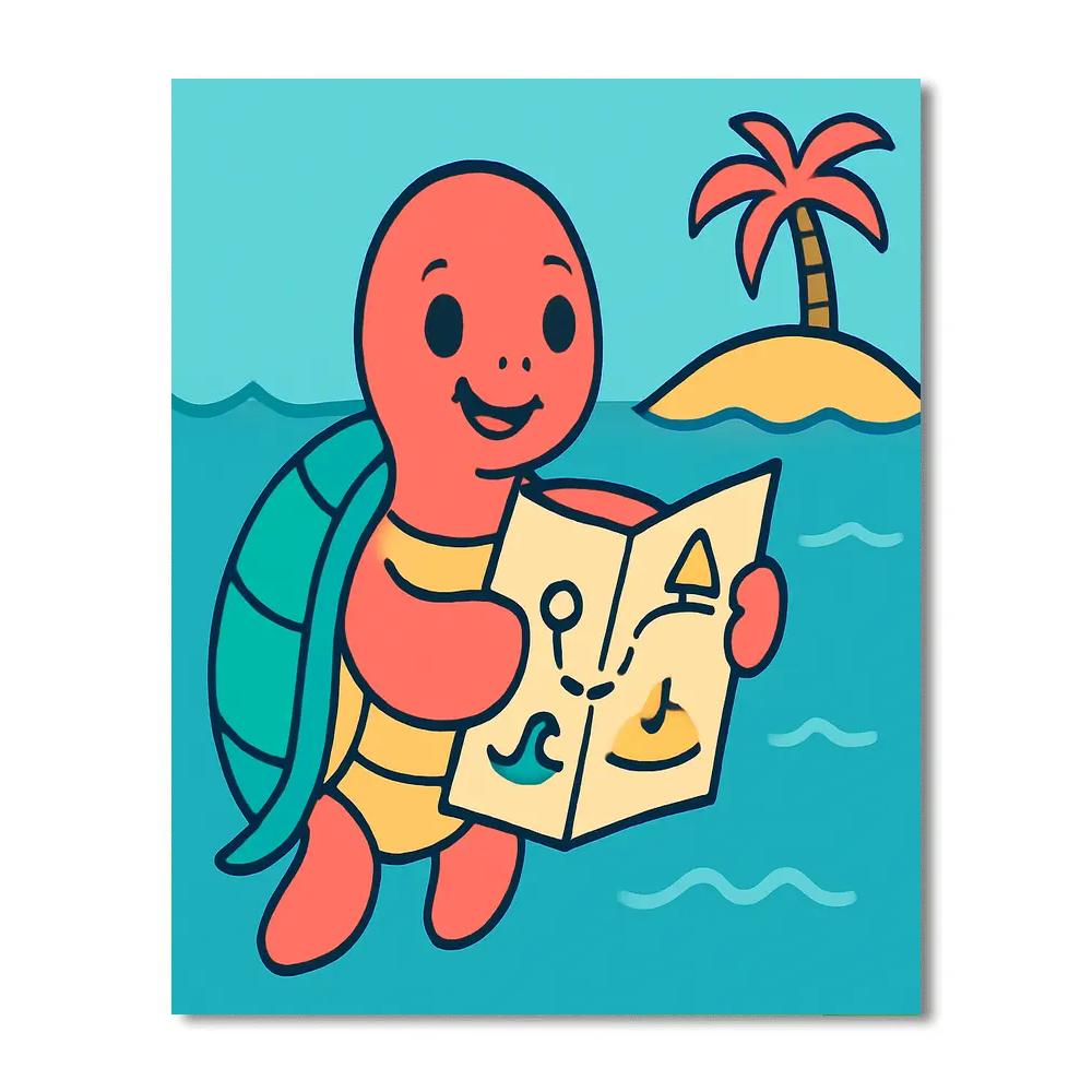 Treasure Island Turtle paint by color
