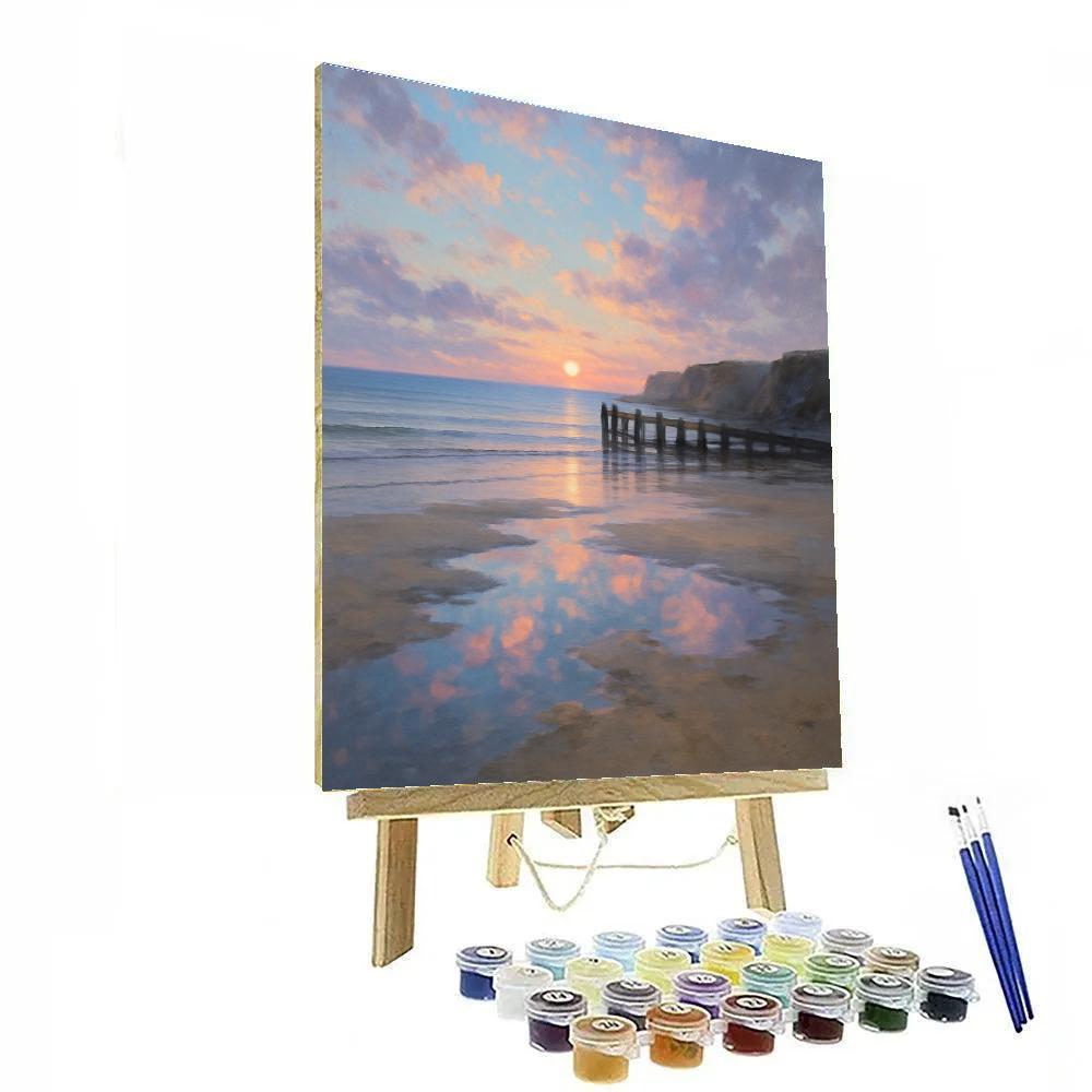 Coastal Mirror At Dusk Numbered painting kits