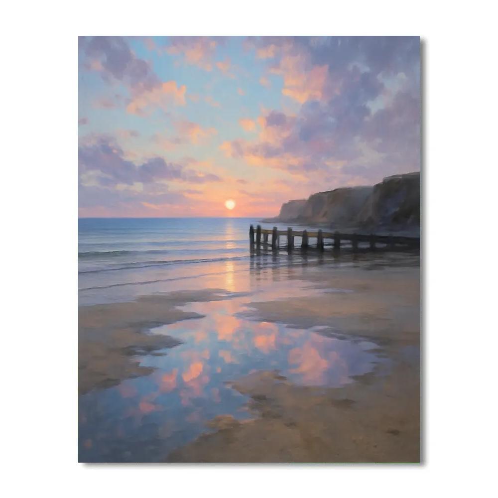 Coastal Mirror At Dusk Numbered painting kits