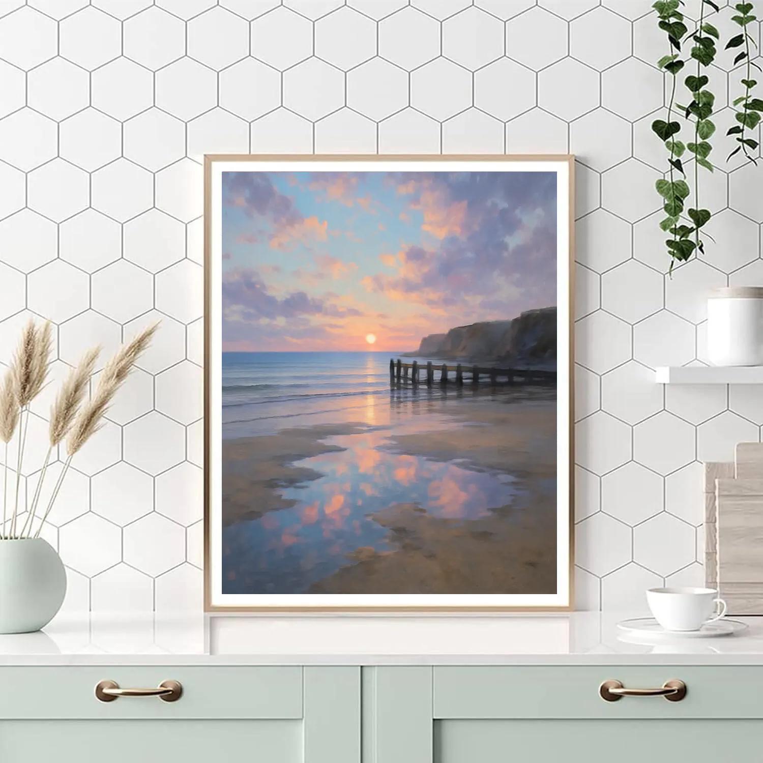 Coastal Mirror At Dusk Numbered painting kits
