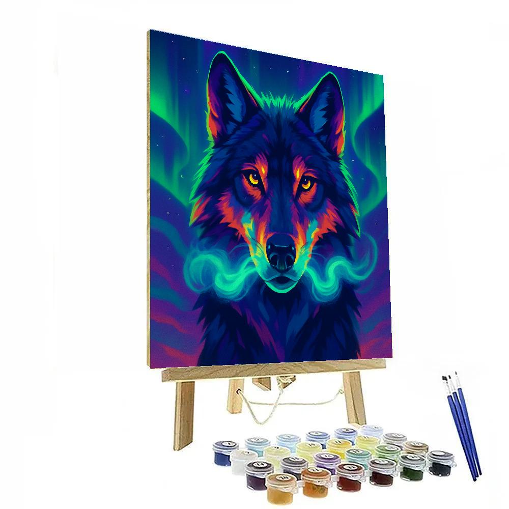 Aurora Wolf Portrait paint by numbers