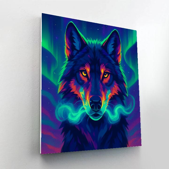 Aurora Wolf Portrait paint by numbers