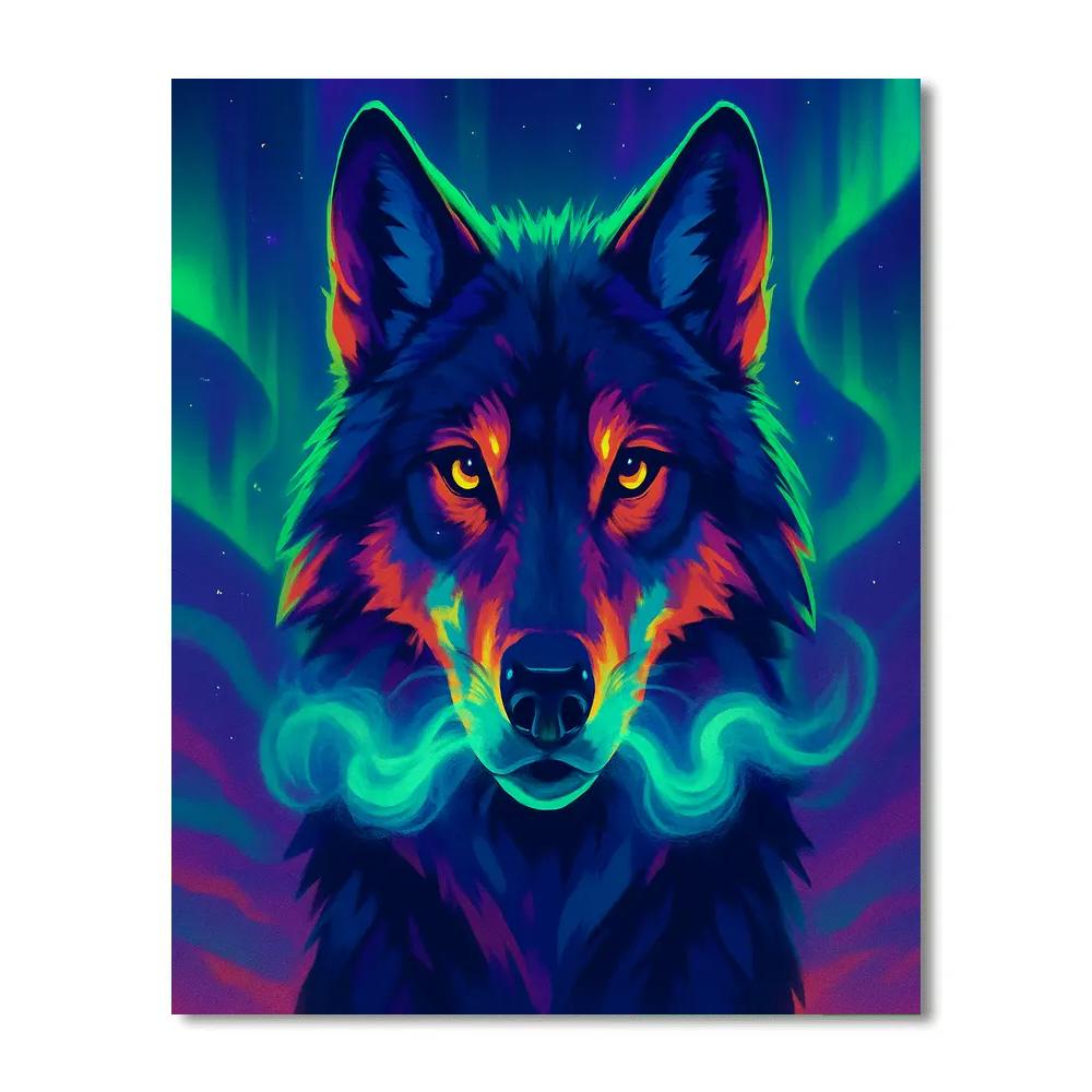 Aurora Wolf Portrait paint by numbers