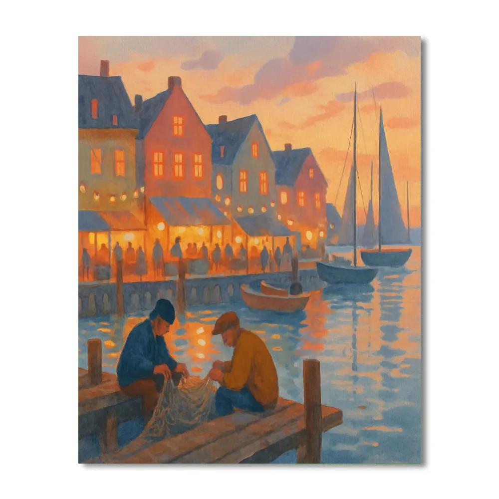 Cozy Harbor Twilight Paint by numbers kits