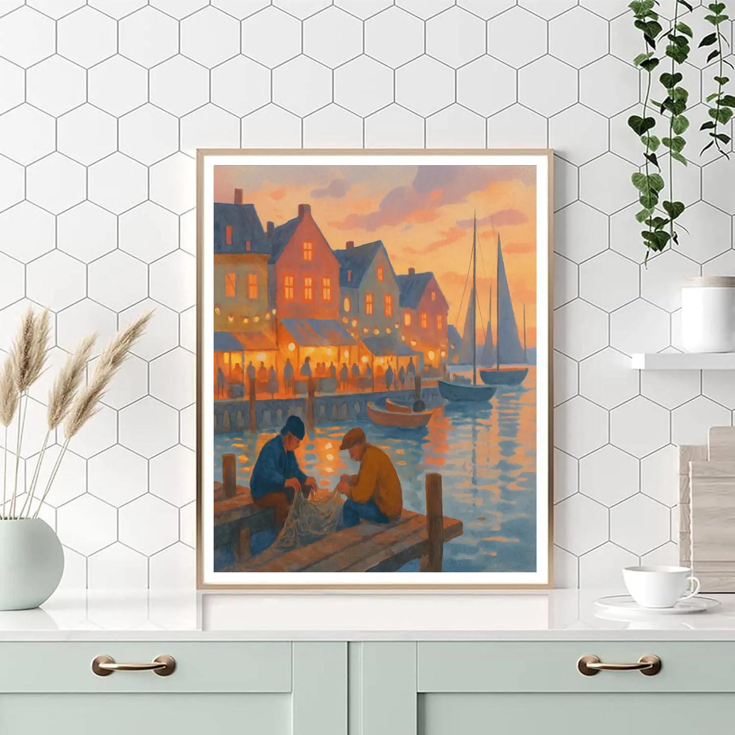 Cozy Harbor Twilight Paint by numbers kits