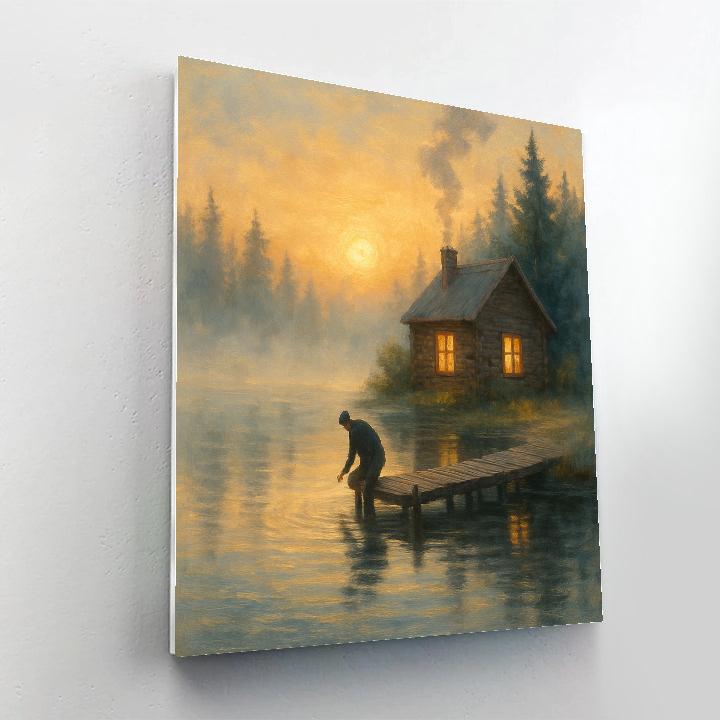 Sunrise Lake Cabin Haven Paint by numbers kits