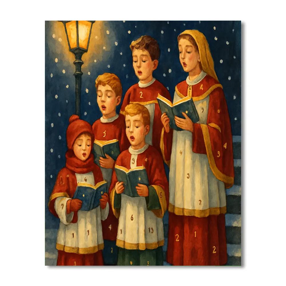 Midnight Snow Choir paint by numbers