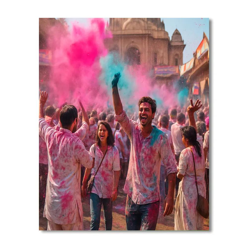 Holi Powder Street Celebration paint by number