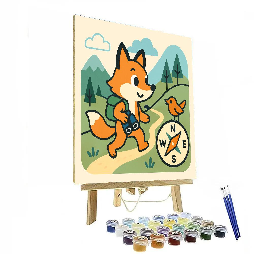 Fox With Mountain Adventure paint by numbers