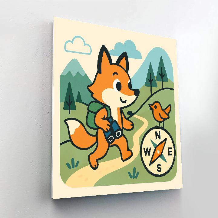 Fox With Mountain Adventure paint by numbers
