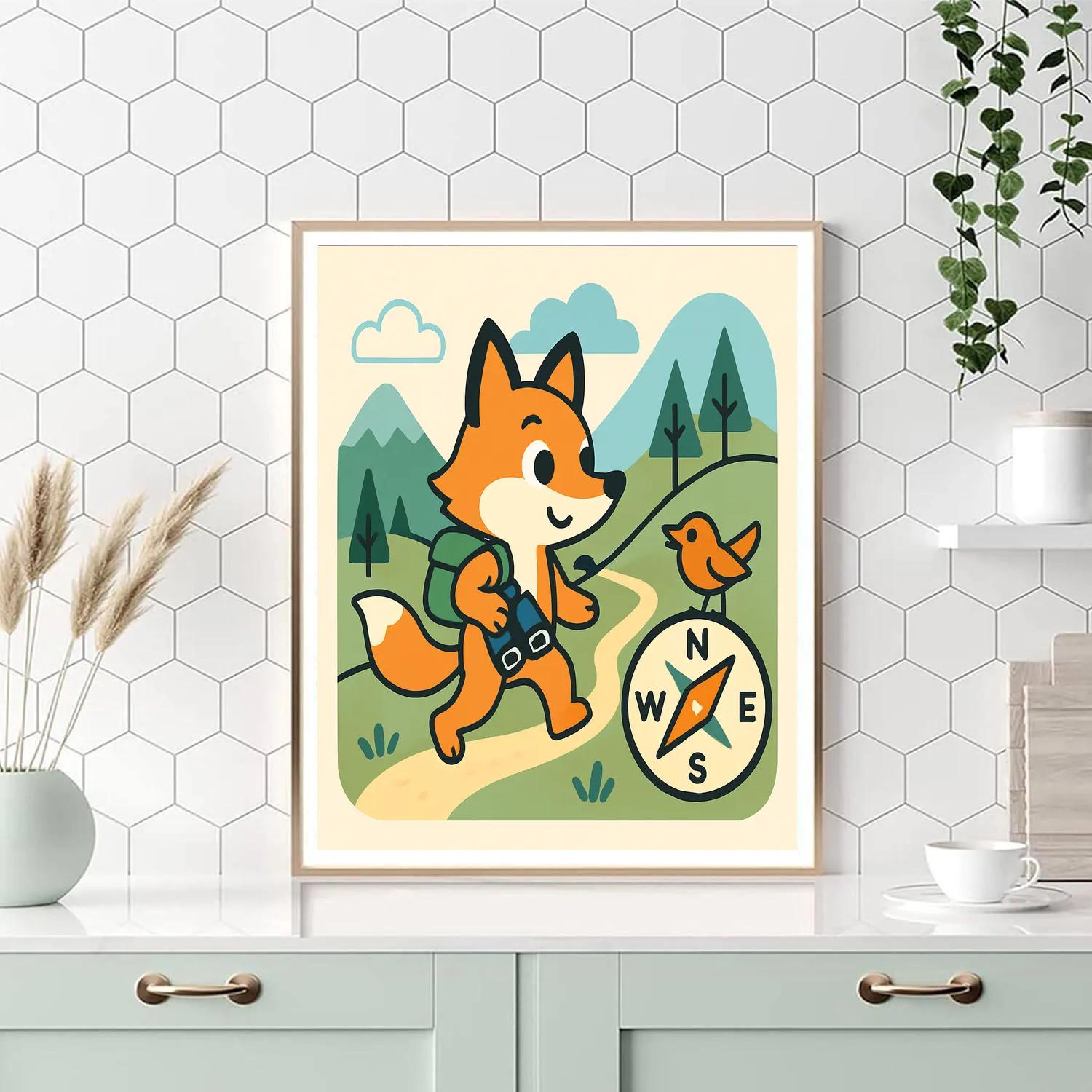 Fox With Mountain Adventure paint by numbers