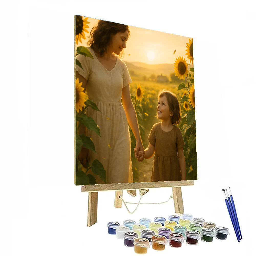Sunflower Walk With Mom Numbered painting kits