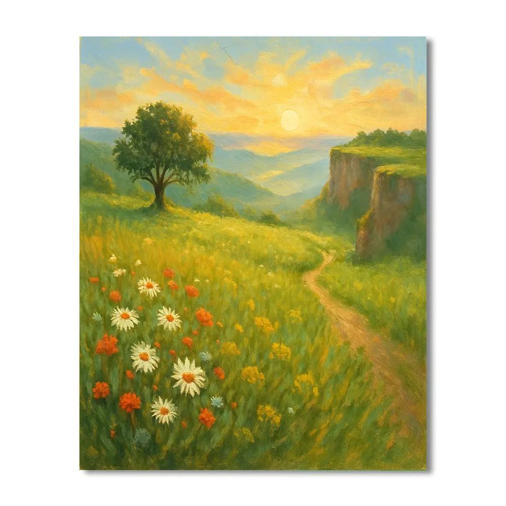 Sunlit Meadow Overlook paint by number