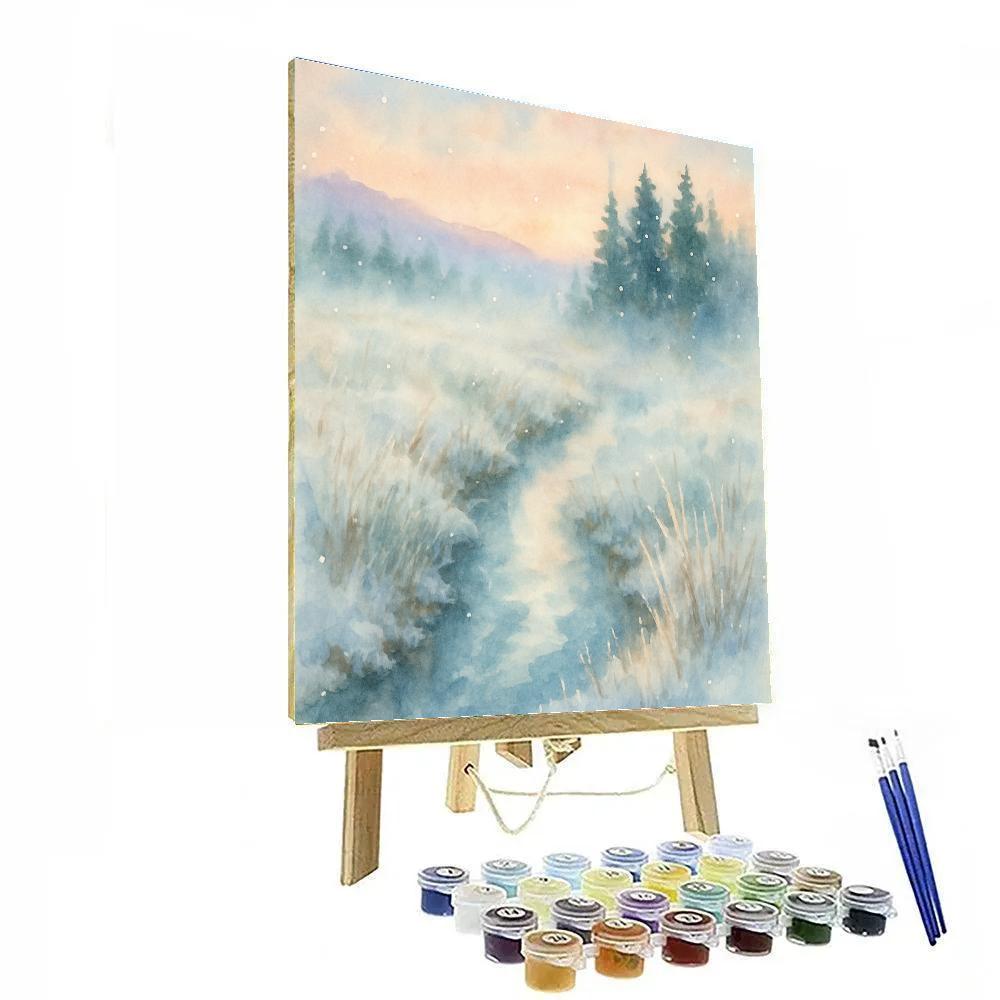Winter Stream At Dawn Art Numbered painting kits