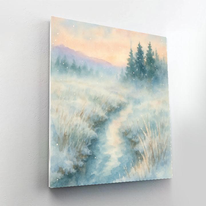 Winter Stream At Dawn Art Numbered painting kits