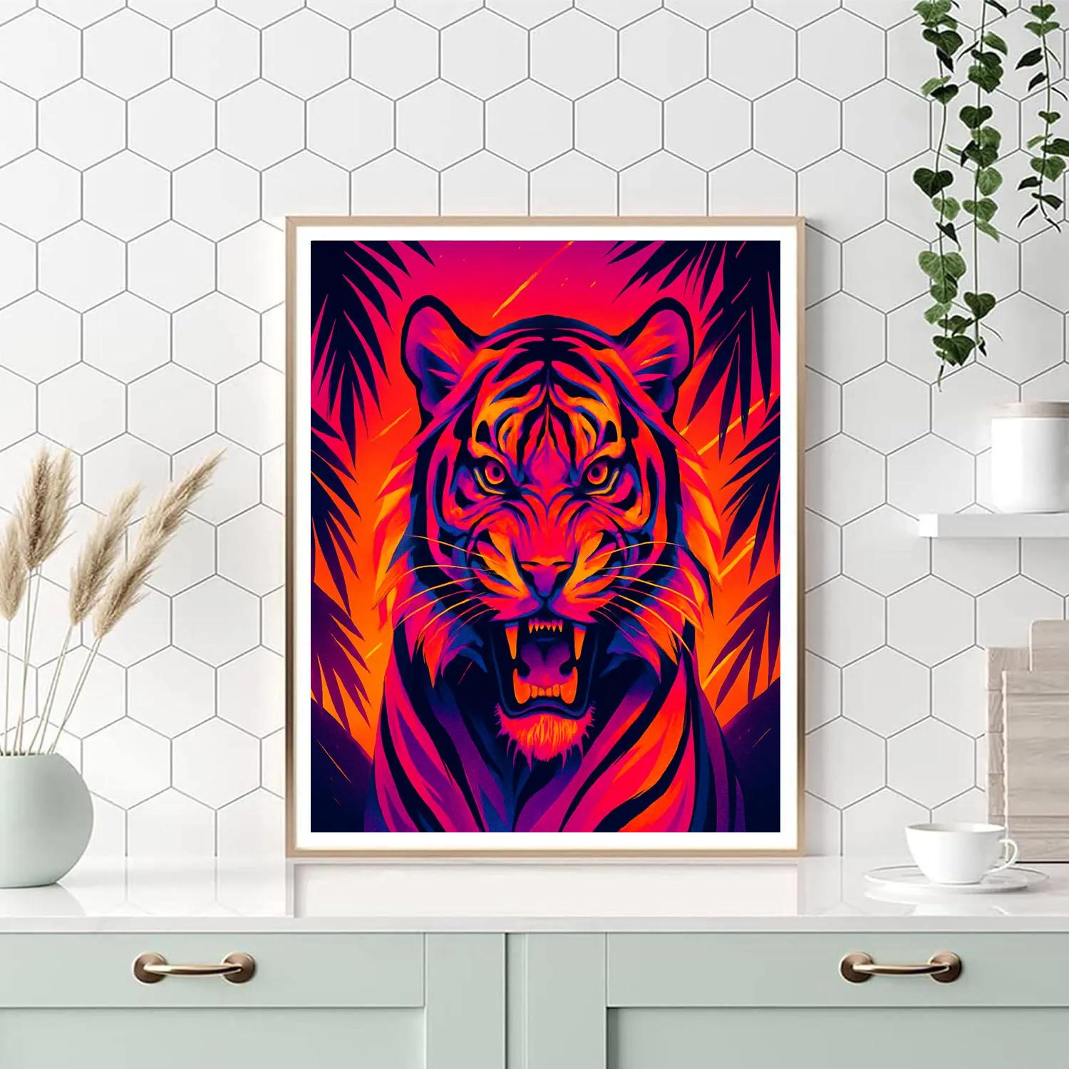 Sunset Tiger Gaze Paint by numbers kits