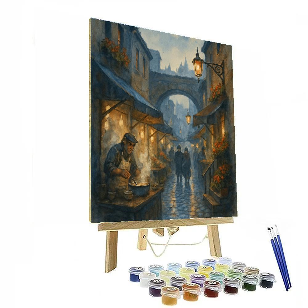 Midnight Market Alley Number painting