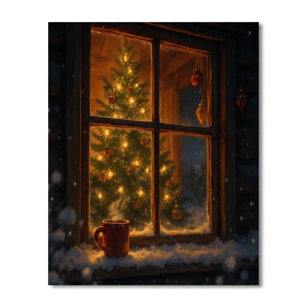 Christmas Starfield Hearth Numbered painting kits