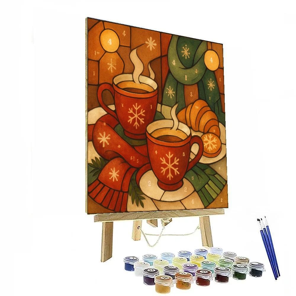 Snowflake Tea Circle Paint by numbers kits