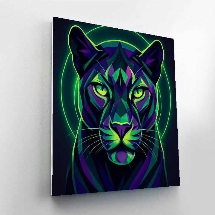 Geometric Panther Mask Numbered painting kits