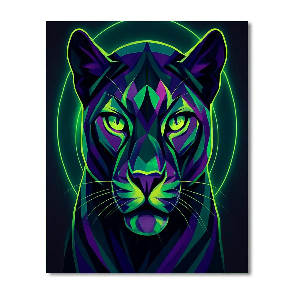 Geometric Panther Mask Numbered painting kits