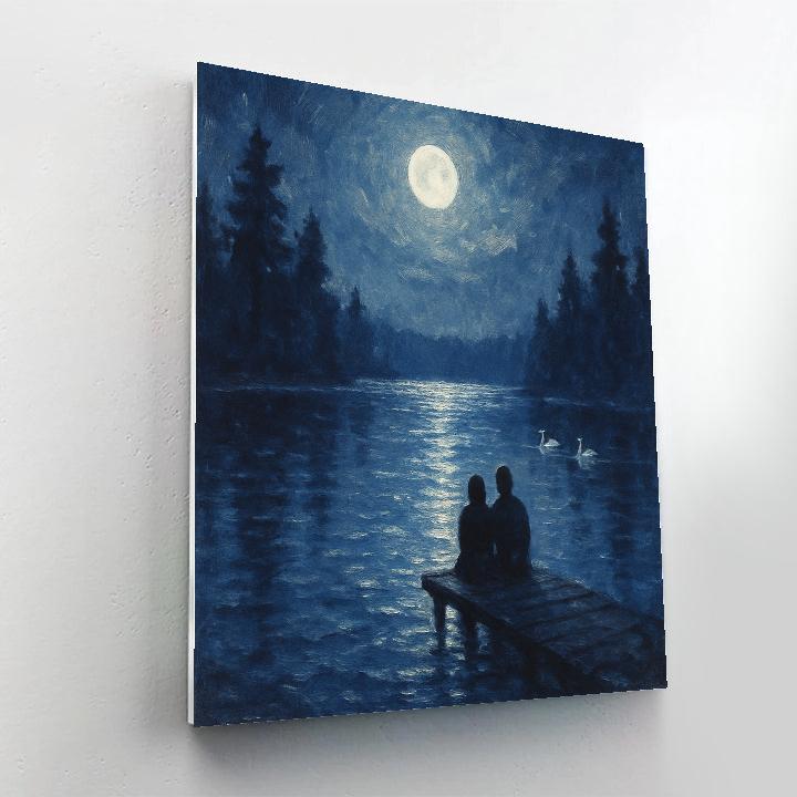 Quiet Moonlit Lake paint by color