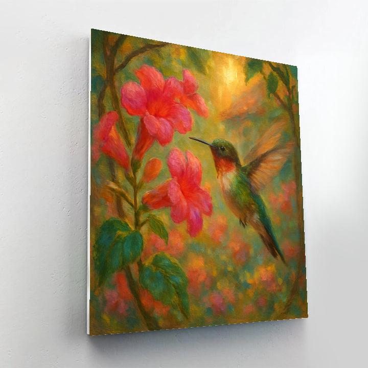 Hummingbird Garden Painted Cozy painting number kit