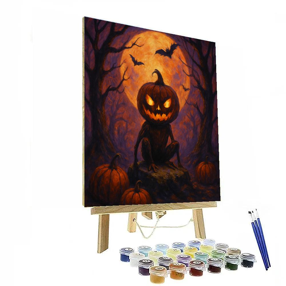 Moonlight Pumpkin Hollow Paint by numbers art
