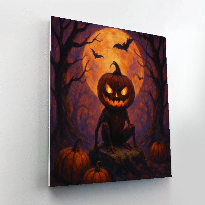 Moonlight Pumpkin Hollow Paint by numbers art