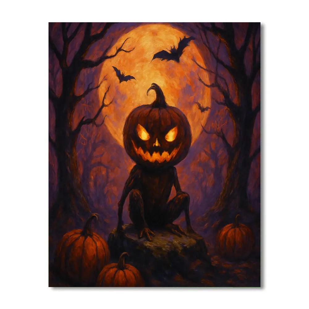 Moonlight Pumpkin Hollow Paint by numbers art