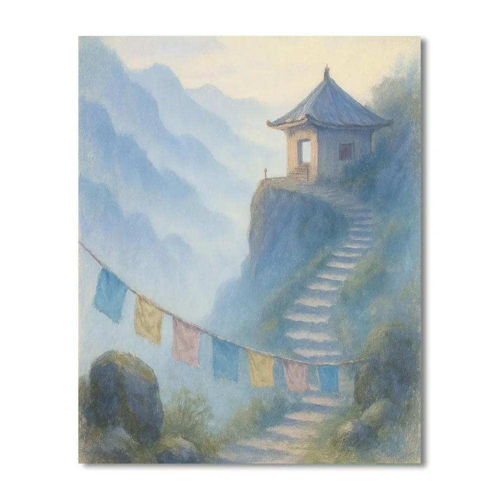 Misty Mountain Tea House paint by number