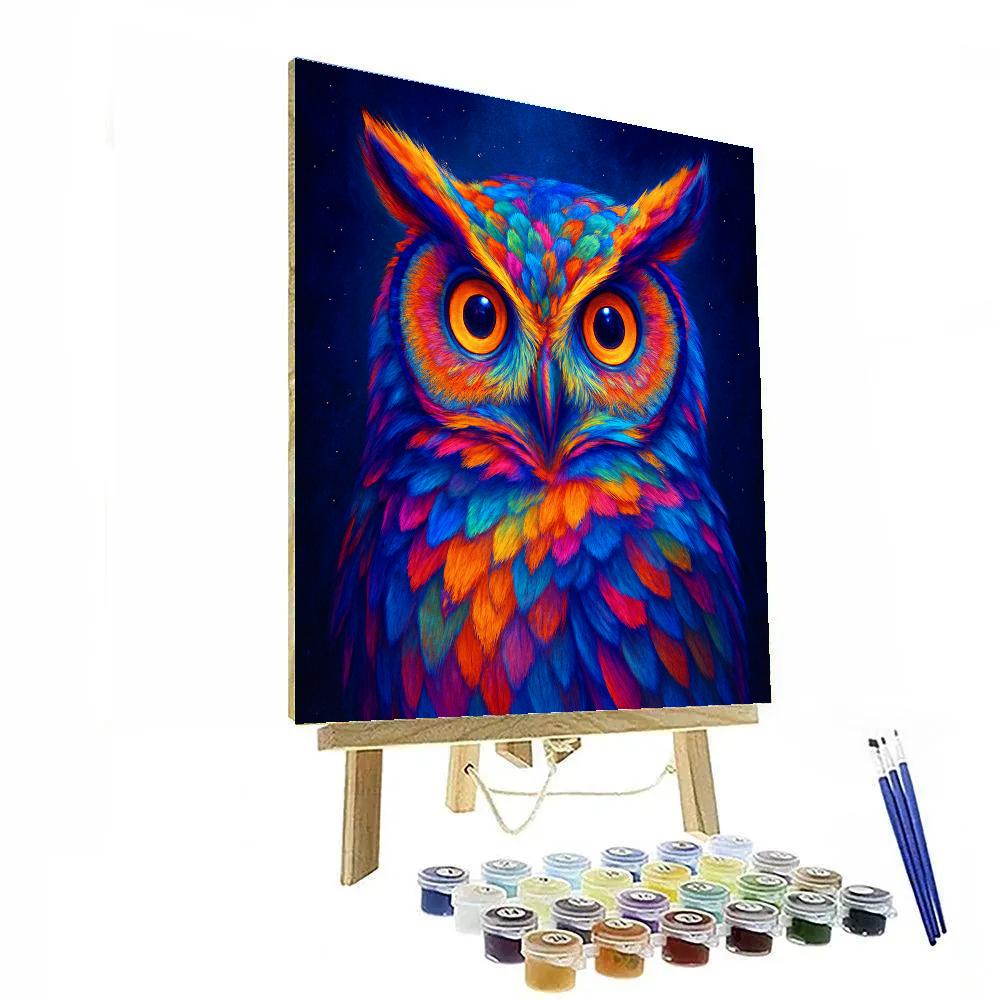 Prismatic Owl Stare paint by number