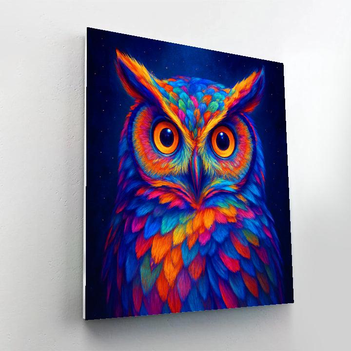 Prismatic Owl Stare paint by number