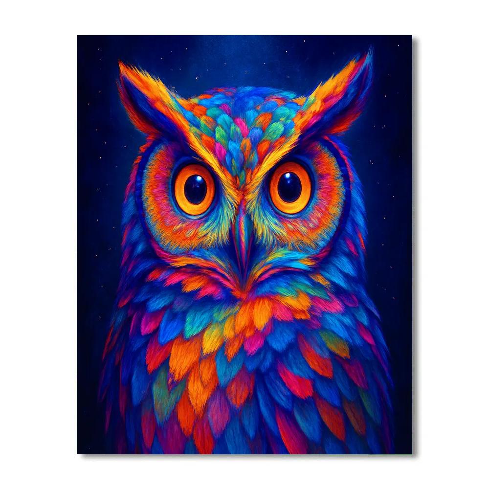 Prismatic Owl Stare paint by number
