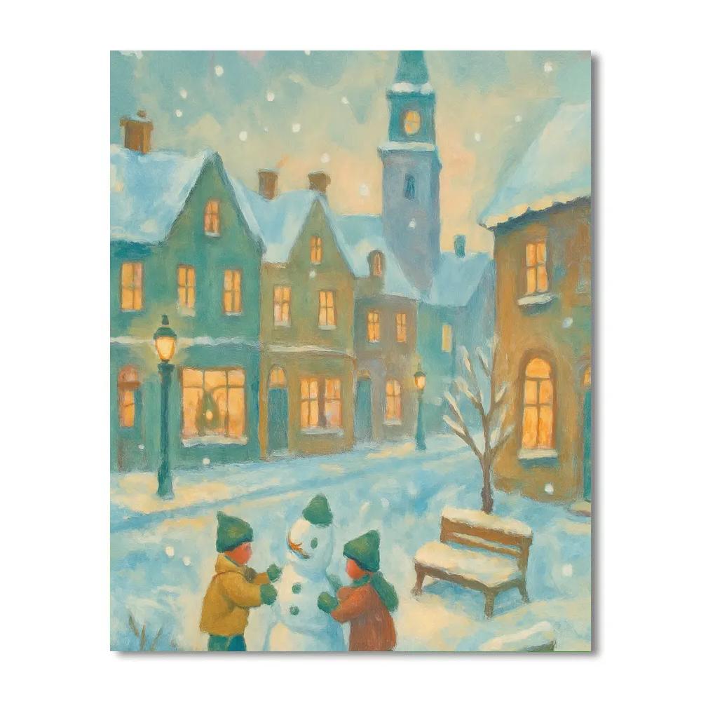 Snowbound Clocktower Square paint by color