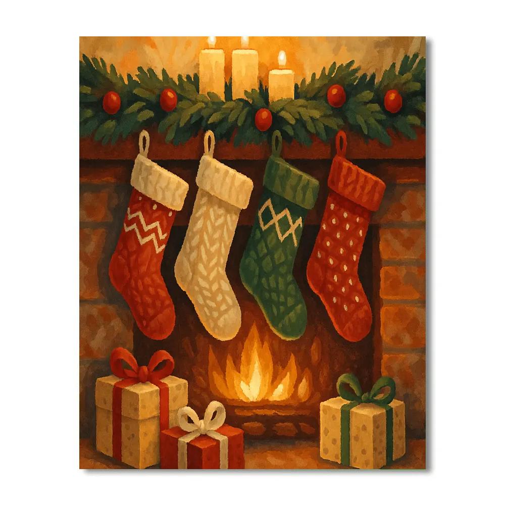 Starlit Stockings paint by numbers