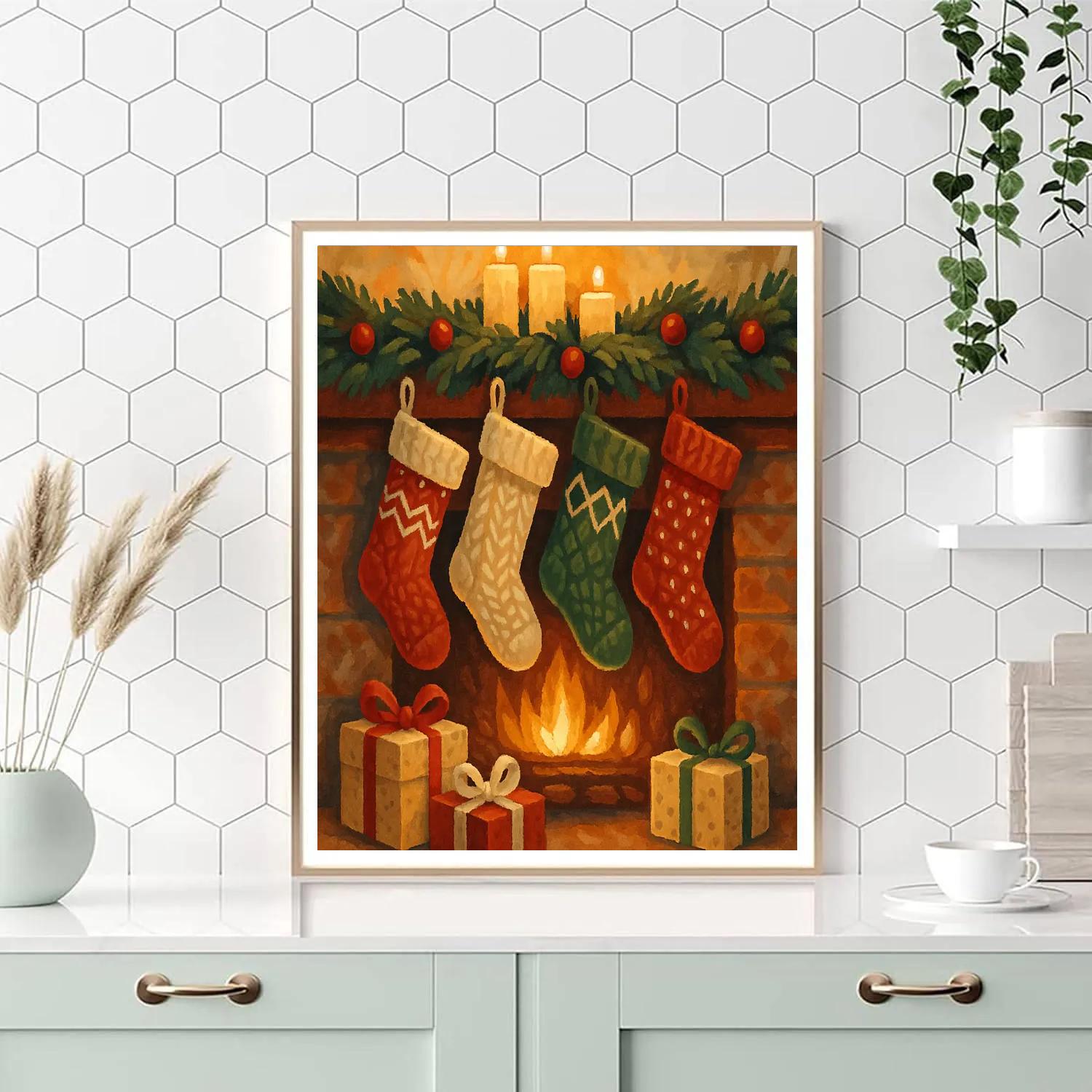 Starlit Stockings paint by numbers
