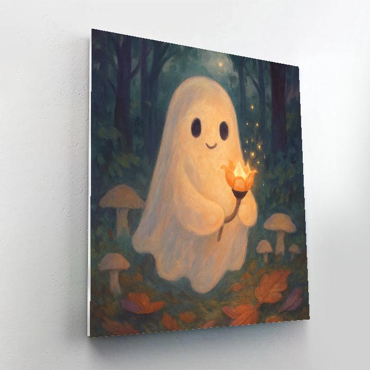Forest Ghost With Lantern Blossom paint by numbers