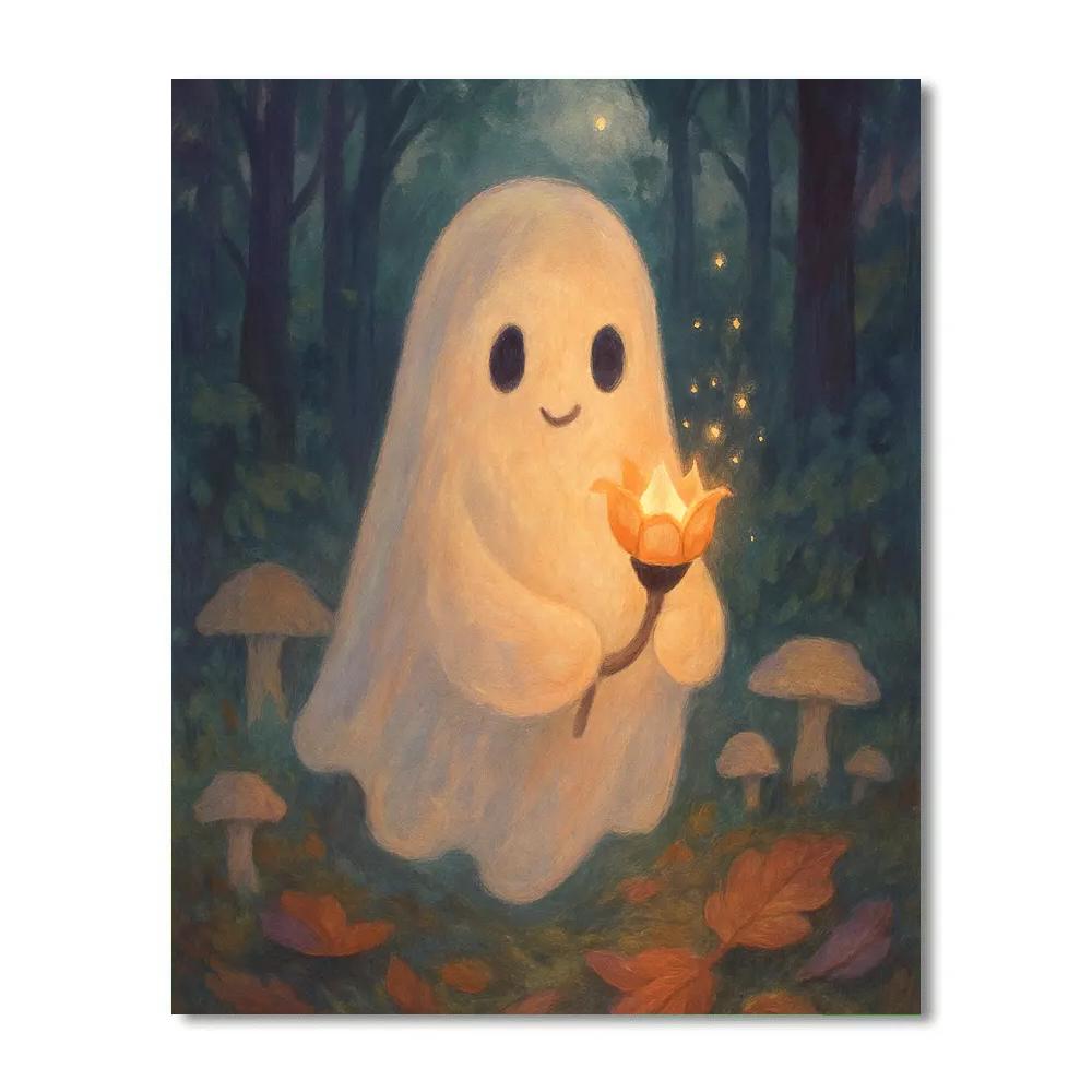 Forest Ghost With Lantern Blossom paint by numbers