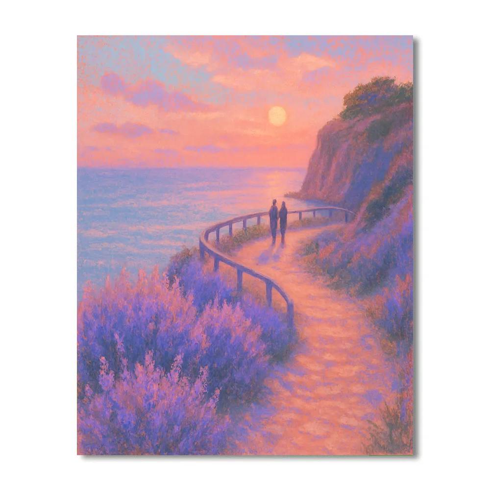 Lavender Coastline Walk paint by numbers